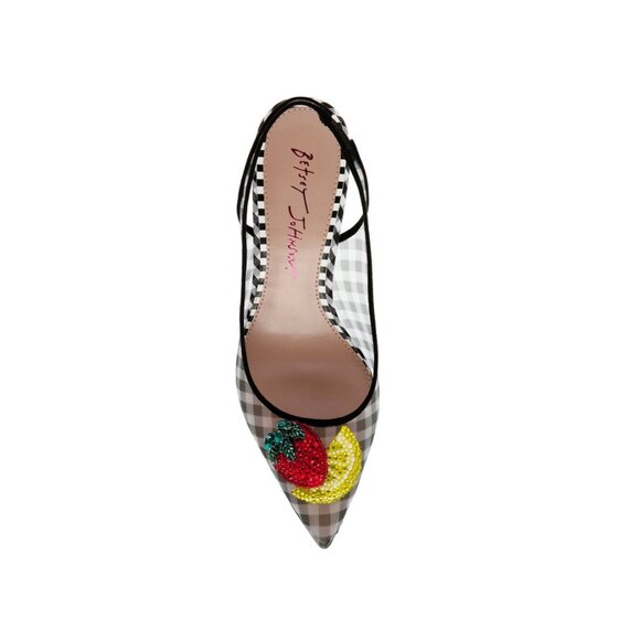 Betsey Johnson Sz. 10 Laney Fruit Slingback Mesh Pumps - Picture 3 of 16
